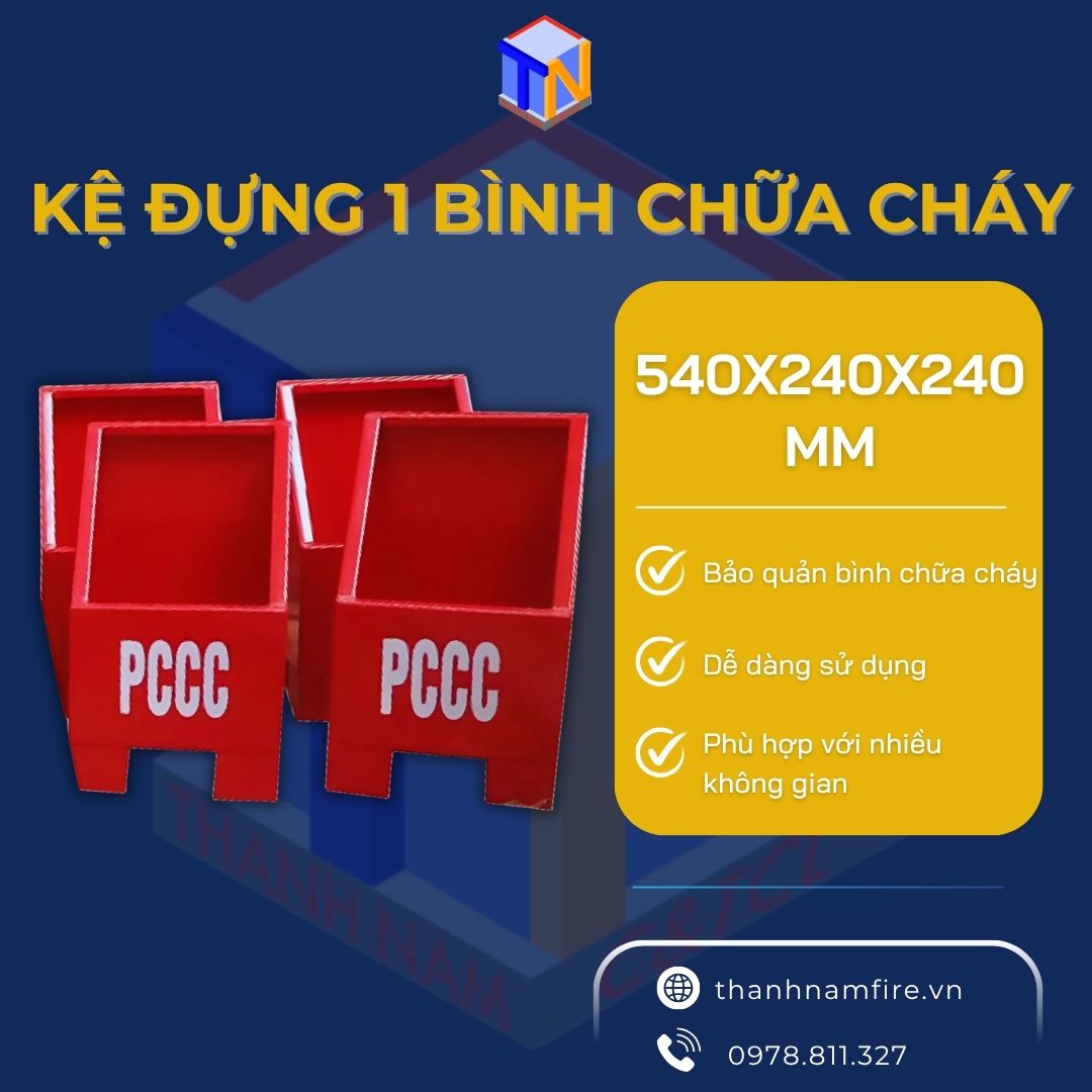 kệ đựng bình chữa cháy 1 bình kích thước 540x240x240mm