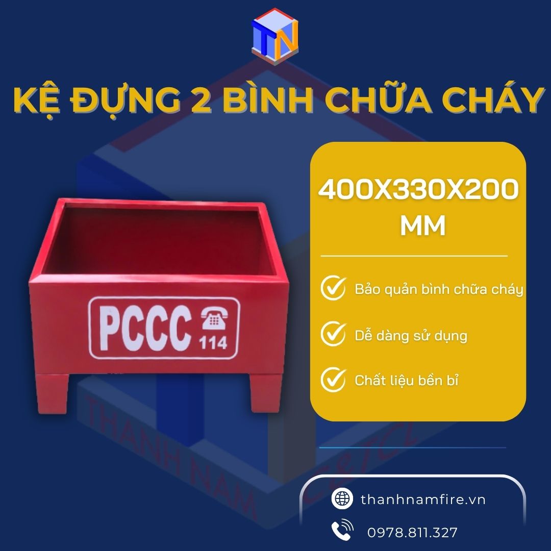 kệ đựng 2 bình chữa cháy kích thước 400x330x200mm