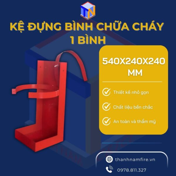 kệ đựng bình chữa cháy 1 bình kích thước 540x240x240mm