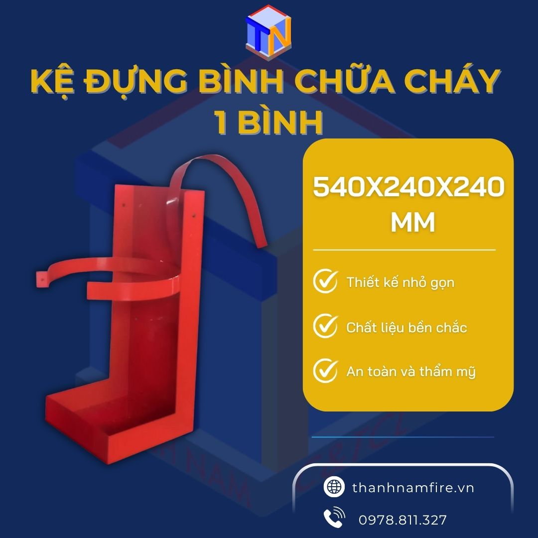 kệ đựng bình chữa cháy 1 bình kích thước 540x240x240mm