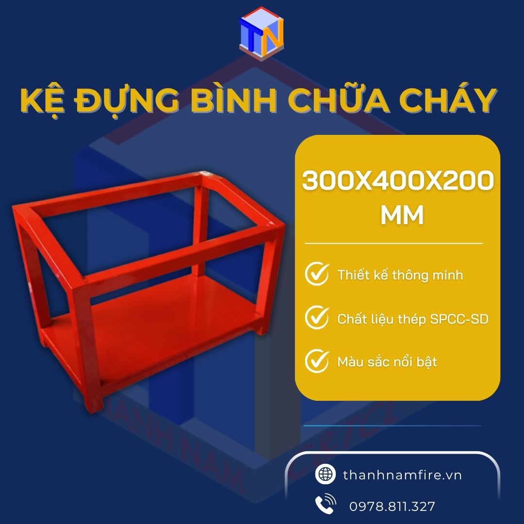 kệ đựng bình chữa cháy kích thước 300x400x200mm