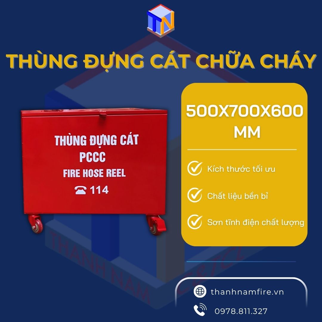 thùng đựng cát chữa cháy kích thước 500x700x600mm