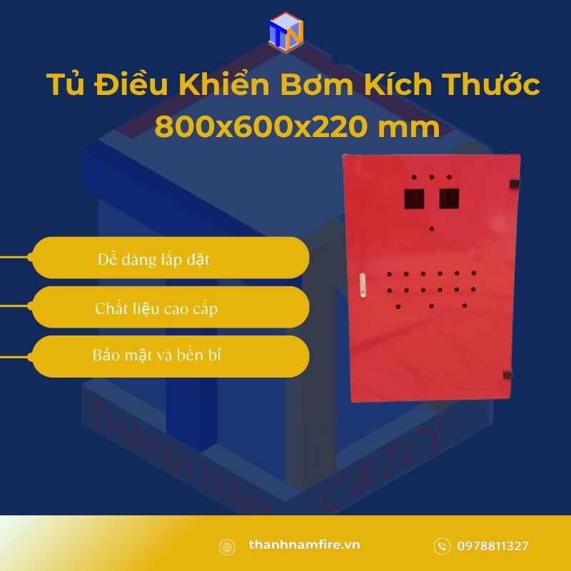 tủ điều khiến bơm kích thước 800*600*220