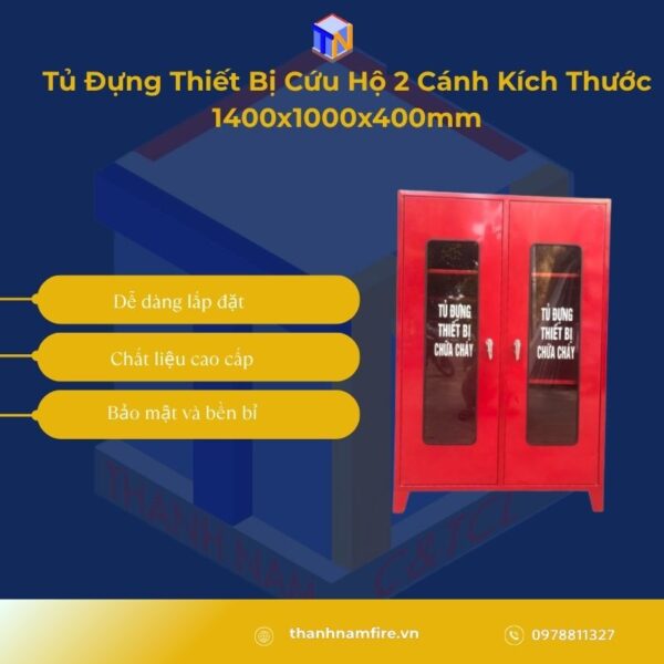 Tủ Đựng Thiết Bị Cứu Hộ 2 Cánh Kích Thước 1400x1000x400mm