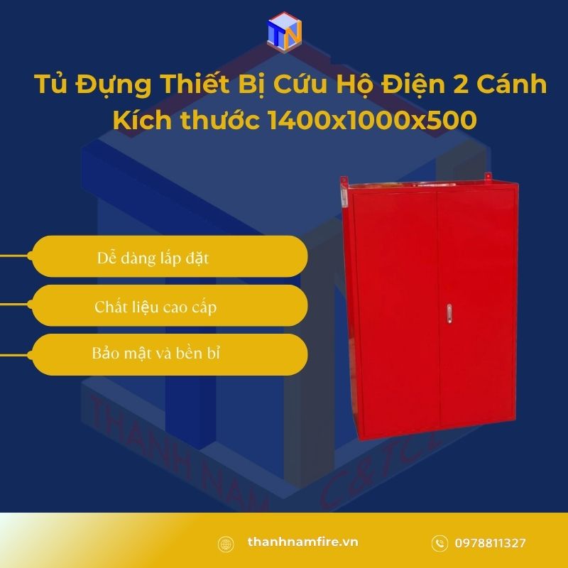 Tủ Đựng Thiết Bị Cứu Hộ Điện 2 Cánh Kích thước 1400x1000x500