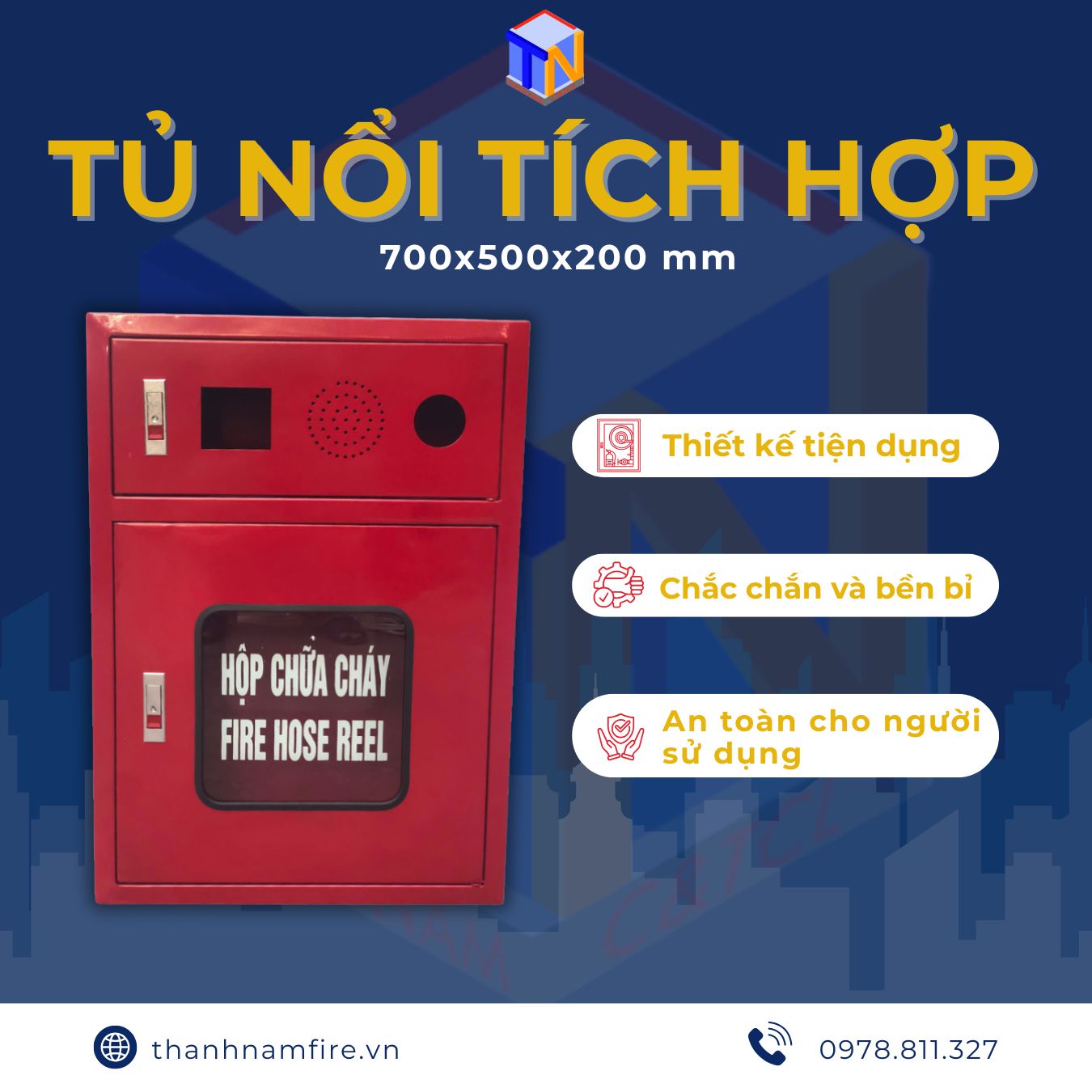 tủ nổi tích hợp kích thước 700x500x200mm