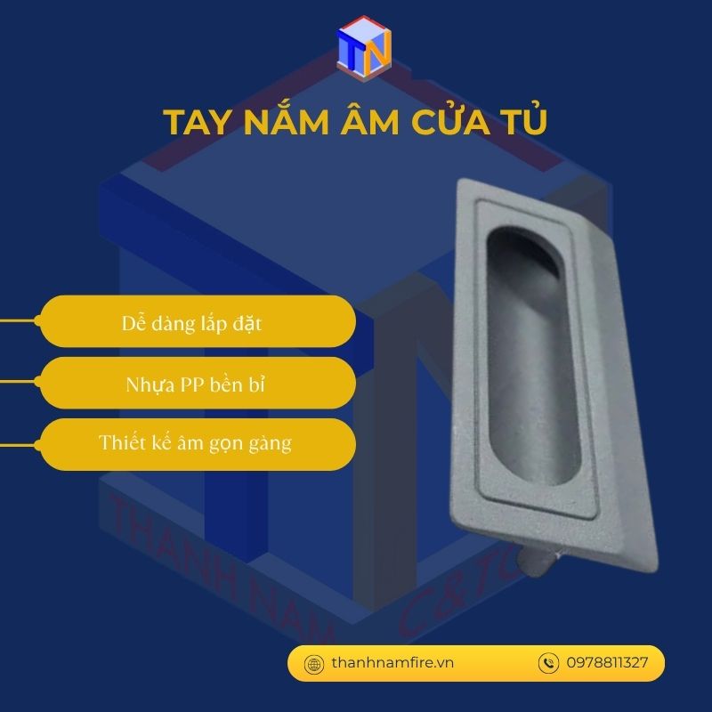 tay nắm cửa âm tủ