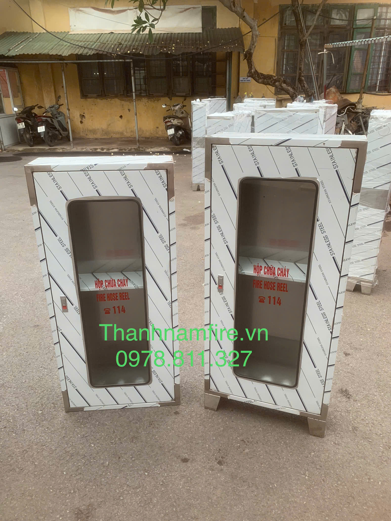 Tủ Cứu Hoả 2 ngăn inox304