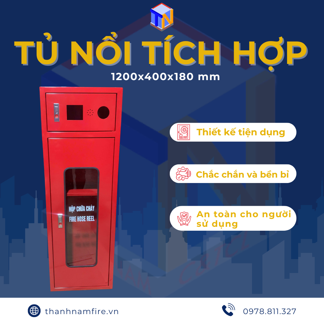 Tủ Chữa Cháy Tích Hợp 1200x400x180 mm