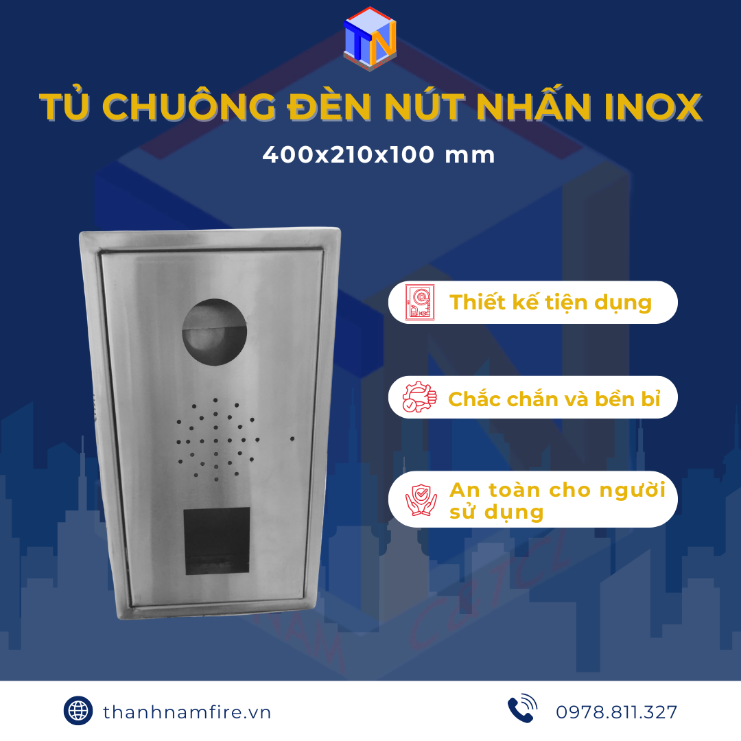 Tủ Chuông Đèn Nút Nhấn inox304
