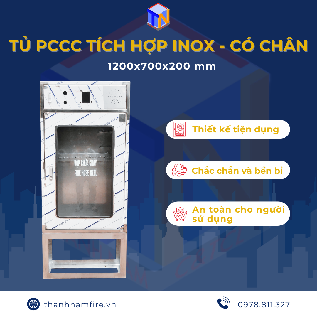 Hộp PCCC Tích Hợp inox304- Có Chân
