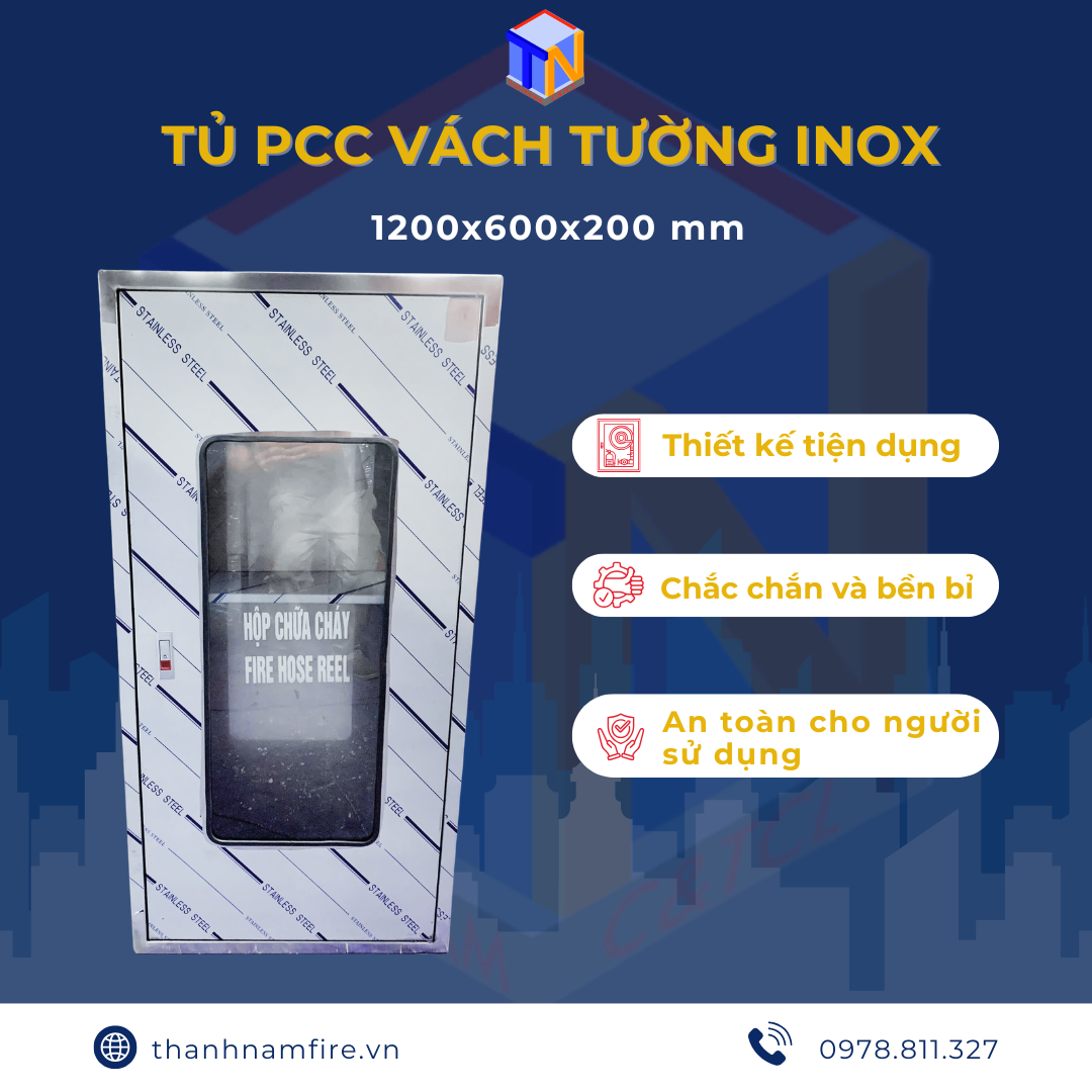 Tủ Cứu Hoả 2 ngăn inox304