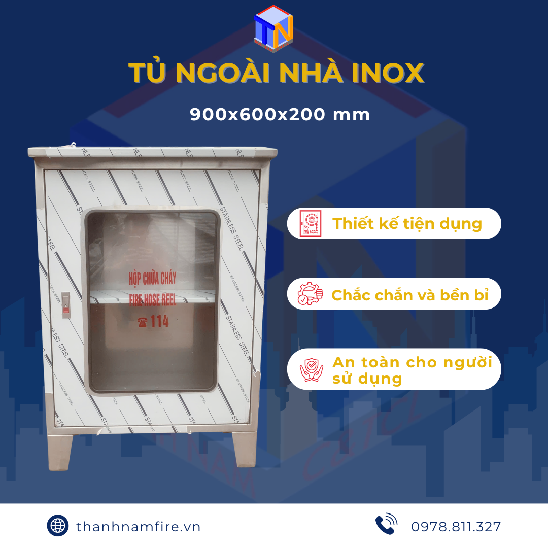 Hộp Cứu Hoả Ngoài Nhà inox304