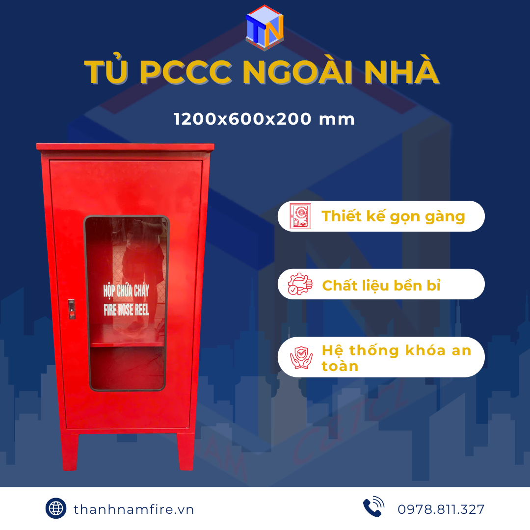 Tủ Cứu Hoả Ngoài Nhà 1200x600x200mm
