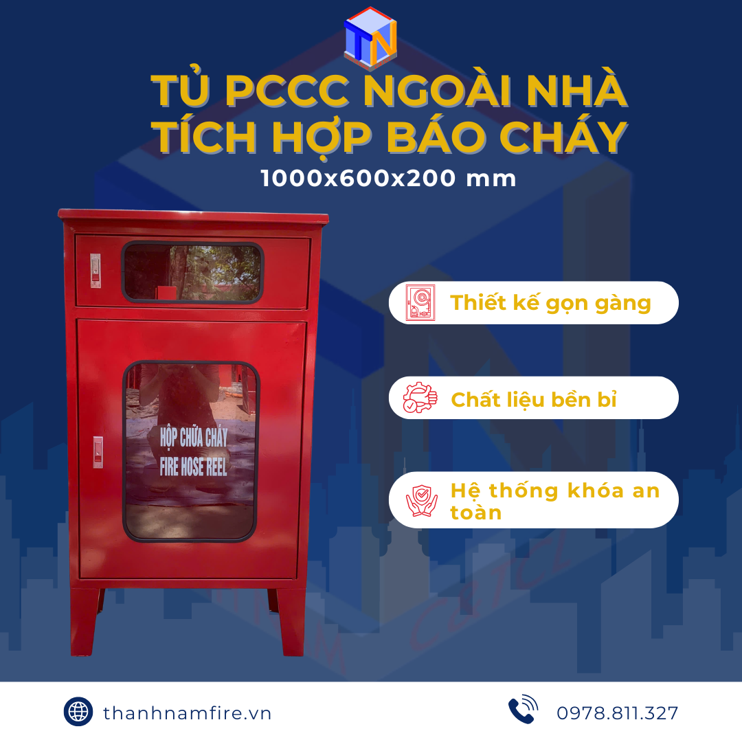 Hộp Chữa Cháy Ngoài Nhà Tích Hợp 1000x600x200mm