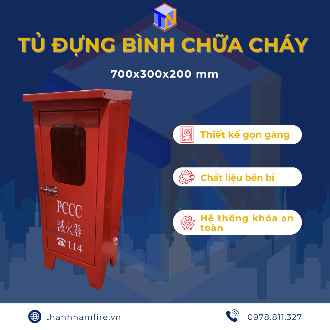 Tủ Đựng Bình Cứu Hoả 700x300x200mm