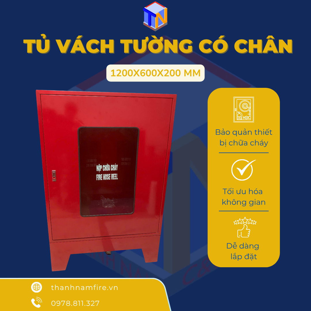 Hộp Chữa Cháy 1200x900x200 mm - Có Móc Treo Vòi